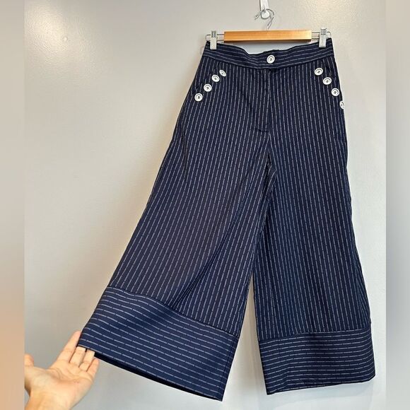 NWT ABS By Allen Schwartz Stripped Wide Leg Pants - Picture 2 of 8